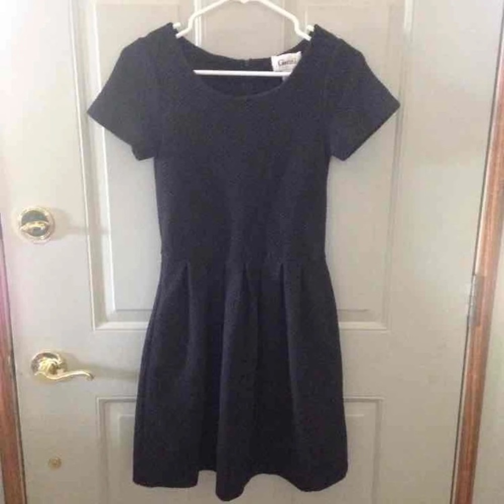 Ganni textured black dress size small